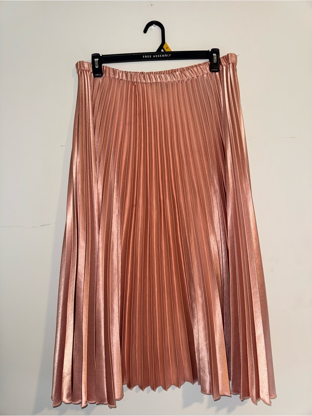 Anne Klein Metallic Blush Pleated Midi Skirt